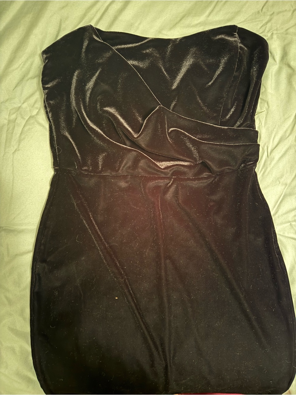 Classic Strapless Black Velvet Sheath Dress